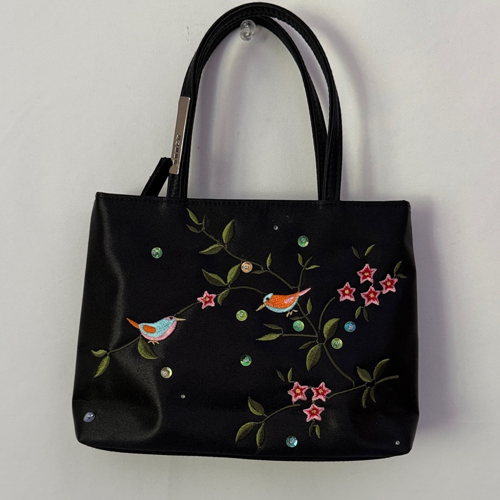 Guess Embroidered Black Handbag - Picture 1 of 10